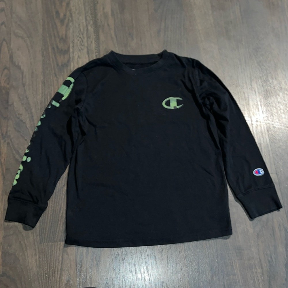 Boys 8-20 Champion Camo Script long Sleeve Tee Shirt Size S